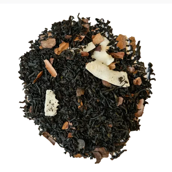 Black tea, Coconut & cacao Nibs 100g – Image 2