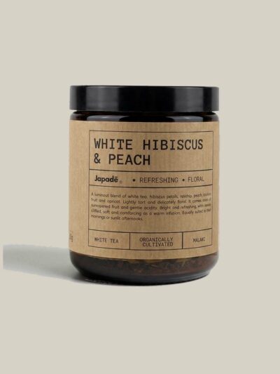Thé blanc, hibiscus et peach – 250g