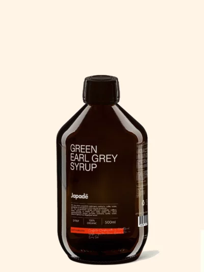 Bouteille de sirop de Earl Grey vert premium